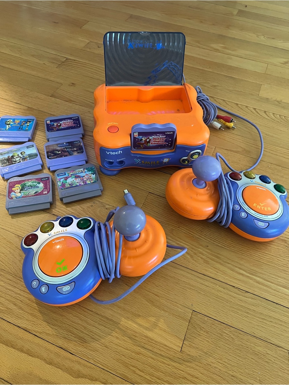 VTech V.Smile Junior Orange & Purple Learning Console with Dual Controllers
